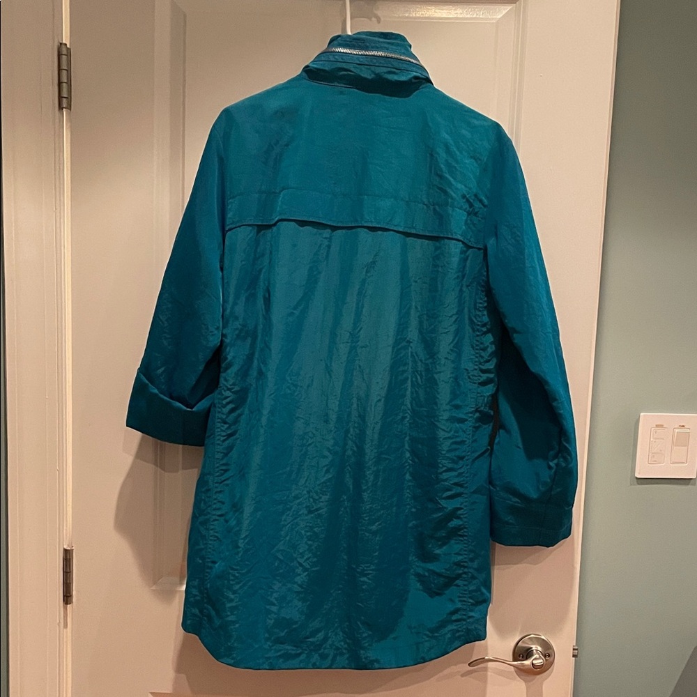 Turquoise Nylon Utility Jacket - Picture 2 of 4